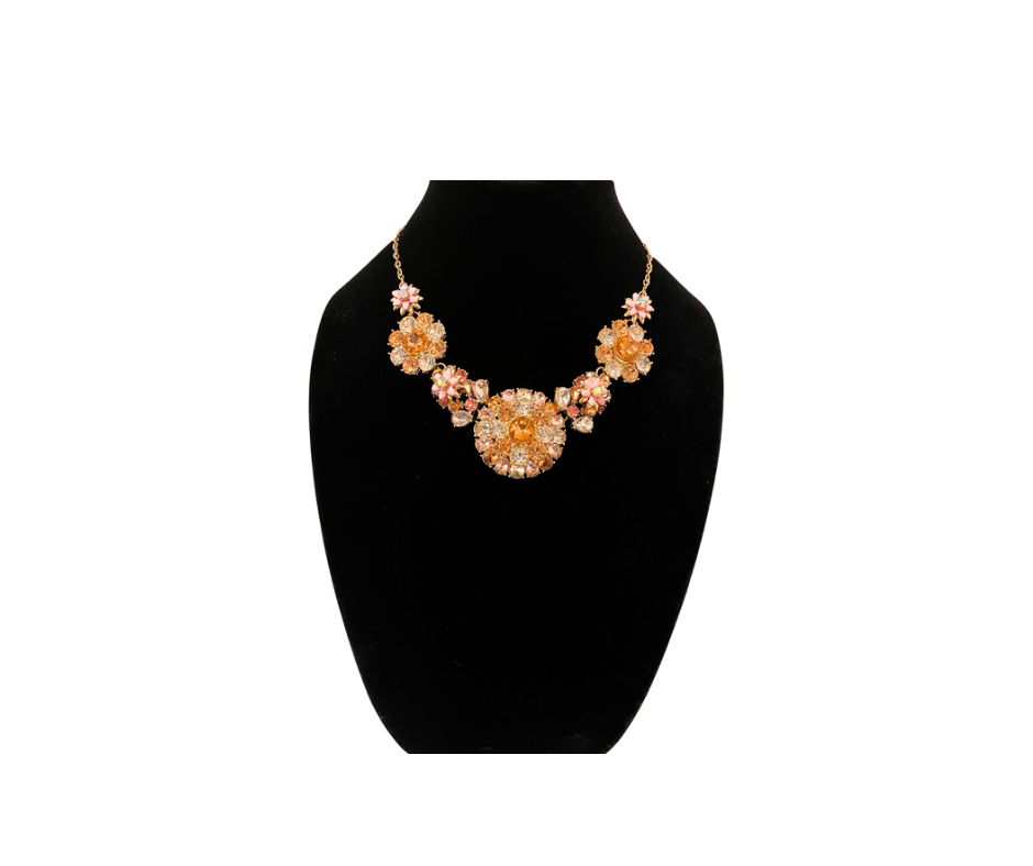 Rose Gold Faux Crystal Necklace