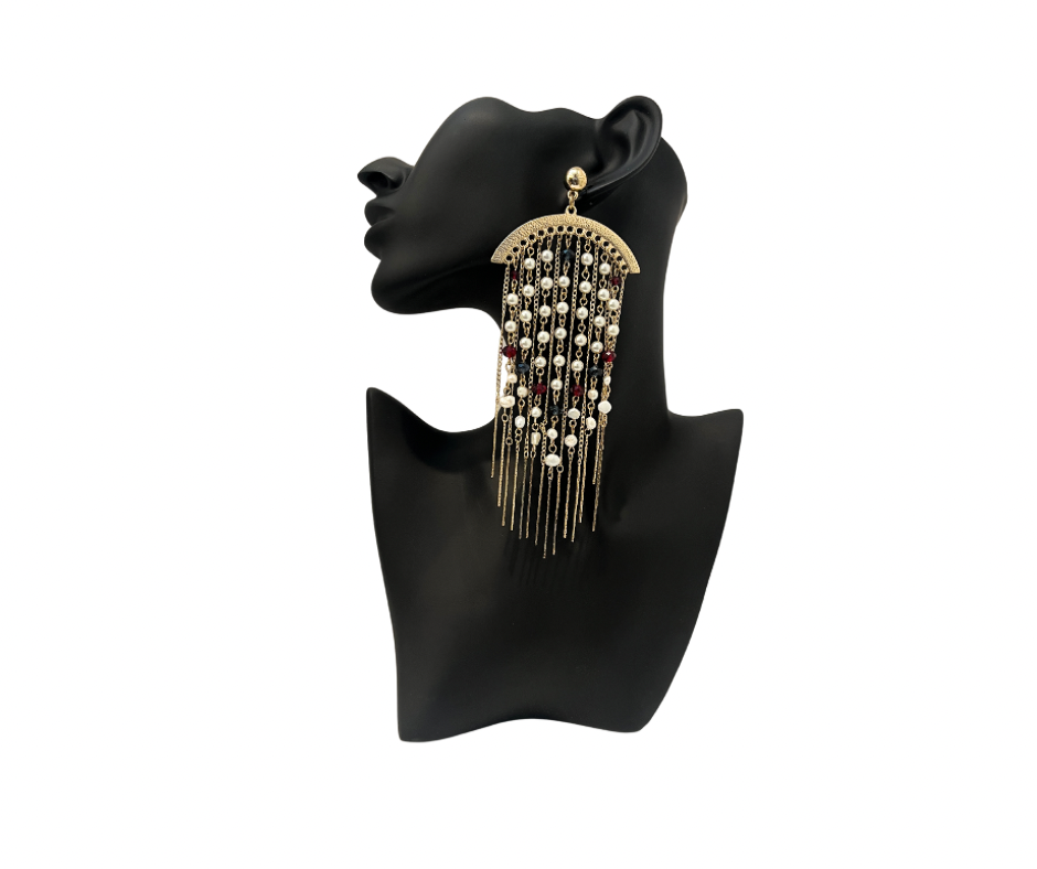 Long Pearl Drop Earrings