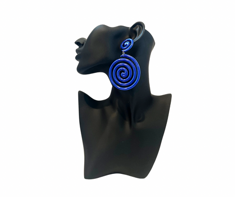 Royal Blue Swirl Earrings