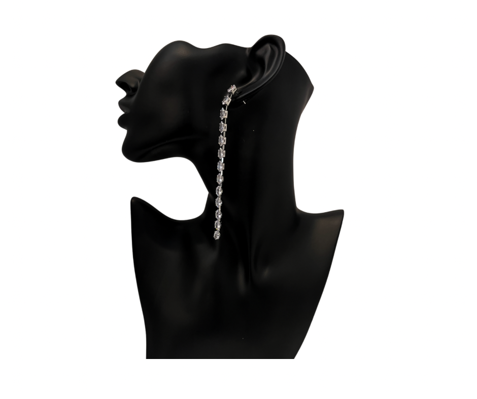 Line Crystal Earrings