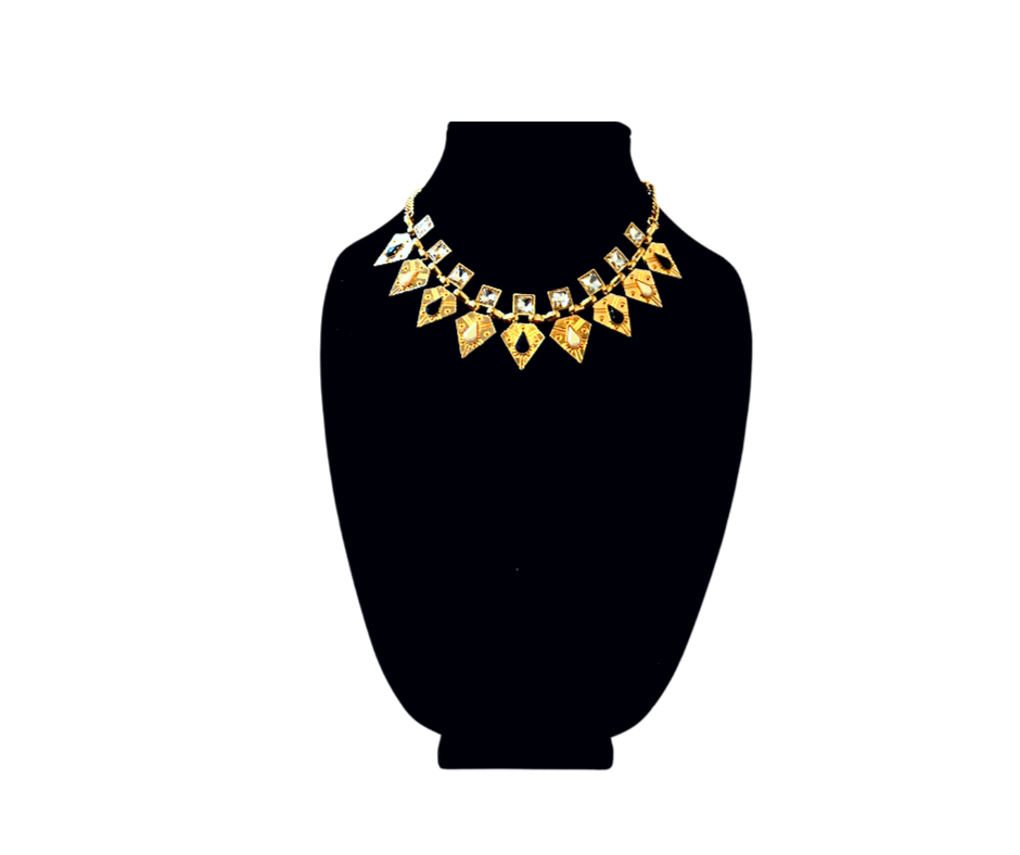 Black/Cream/Gold Necklace