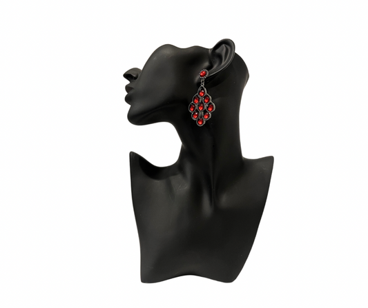 Ruby Red Ice Earrings