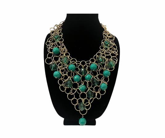 Green Gold Cascade Necklace