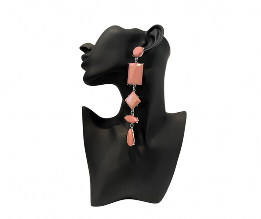 Mauve Pink Long Earrings