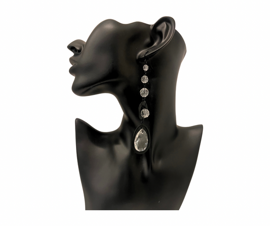 Lucite/Black Drop Earrings