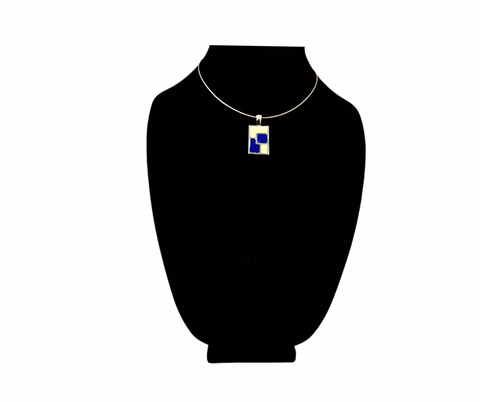 Blue Cream Pendant Necklace