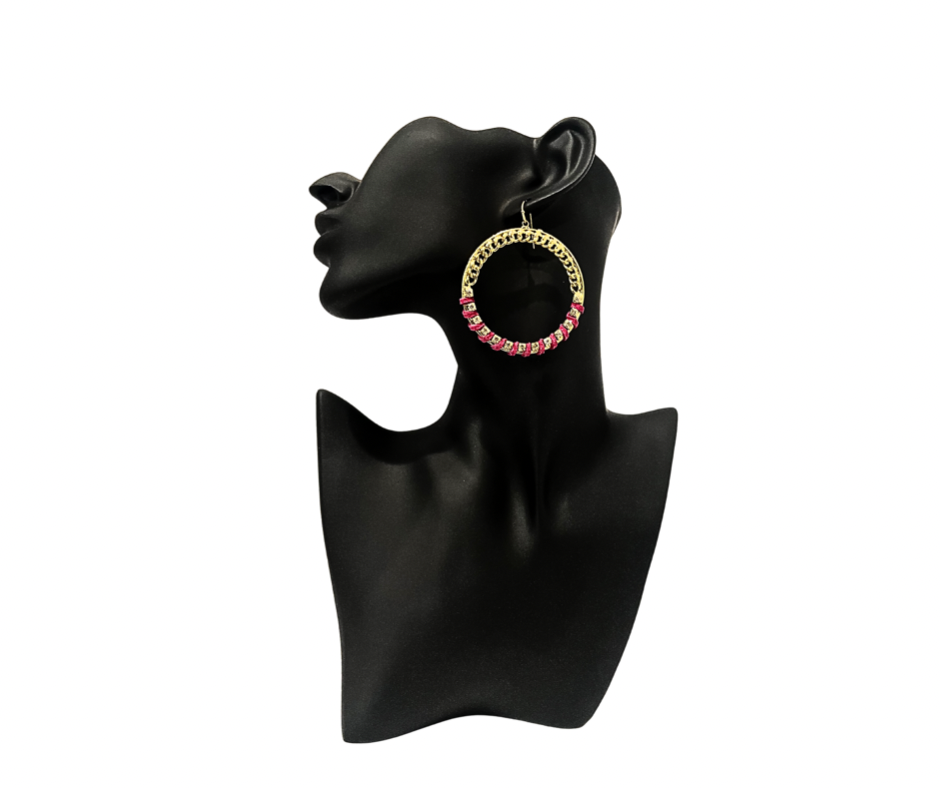 Pink Hoop Earring