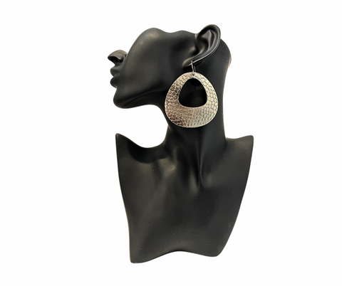 Silver Texture Hoops