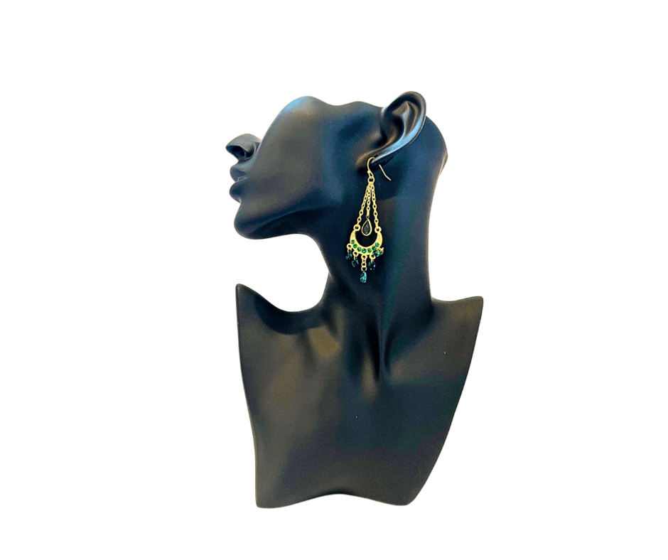 Green Chandlier Earrings