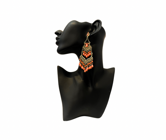 Orange Teardrop Earrings