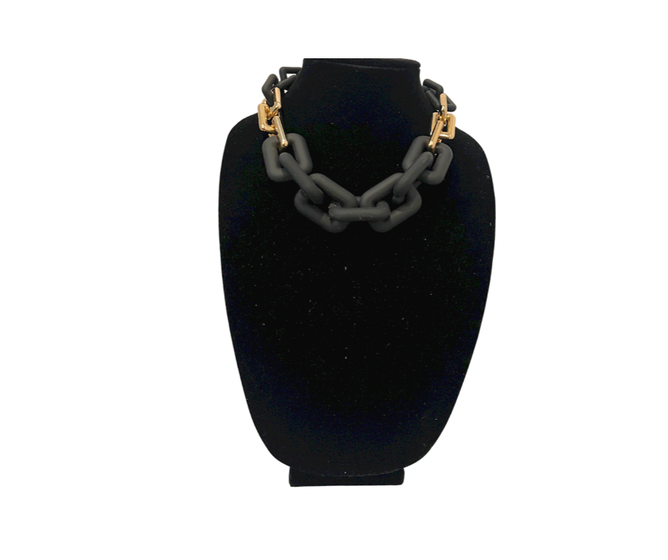 Matte Black Gold Necklace