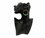 Gold Turquoise Stone Hoop