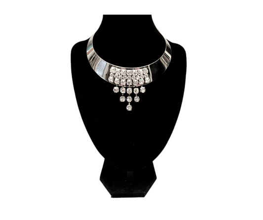 Silver Faux Diamond Choker