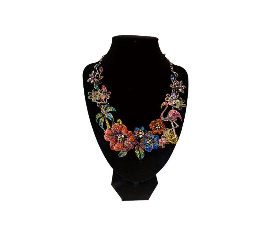 Colorful Flower Gem Choker