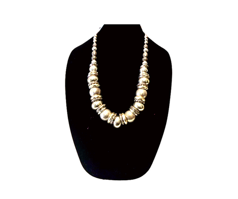 Silver/Gray Bead Long Necklace